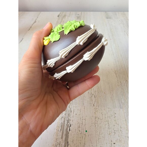 Vintage chocolate egg Easter spring flower figurine trinket decor statue - Picture 6 of 7